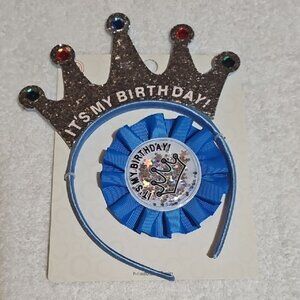 Wonder Nation It's-My-Birthday Crown Headband and Pin Set, 2 Pieces New